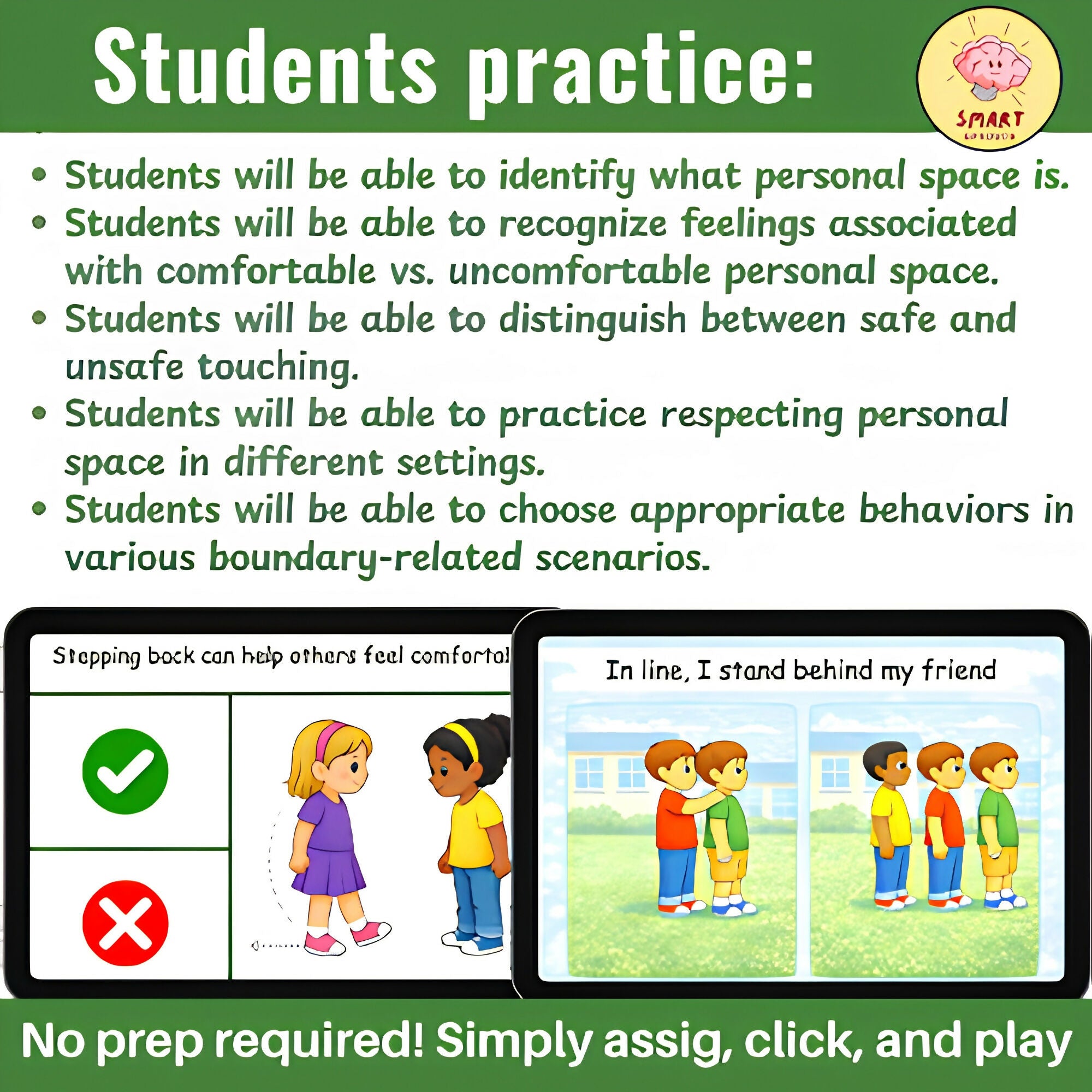 Personal Space & Boundaries Boom Cards | Autism, Special Ed & PreK-1st Grades
