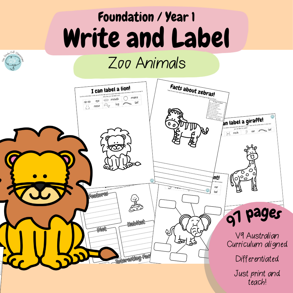 Foundation & Year 1 Differentiated Information Writing - Zoo Animals
