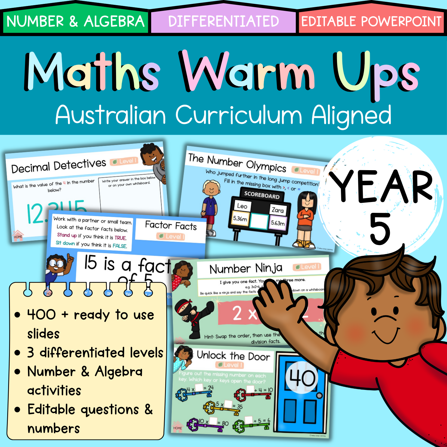 Year 5 Maths Warm Ups I Number & Algebra I Australian Curriculum V9