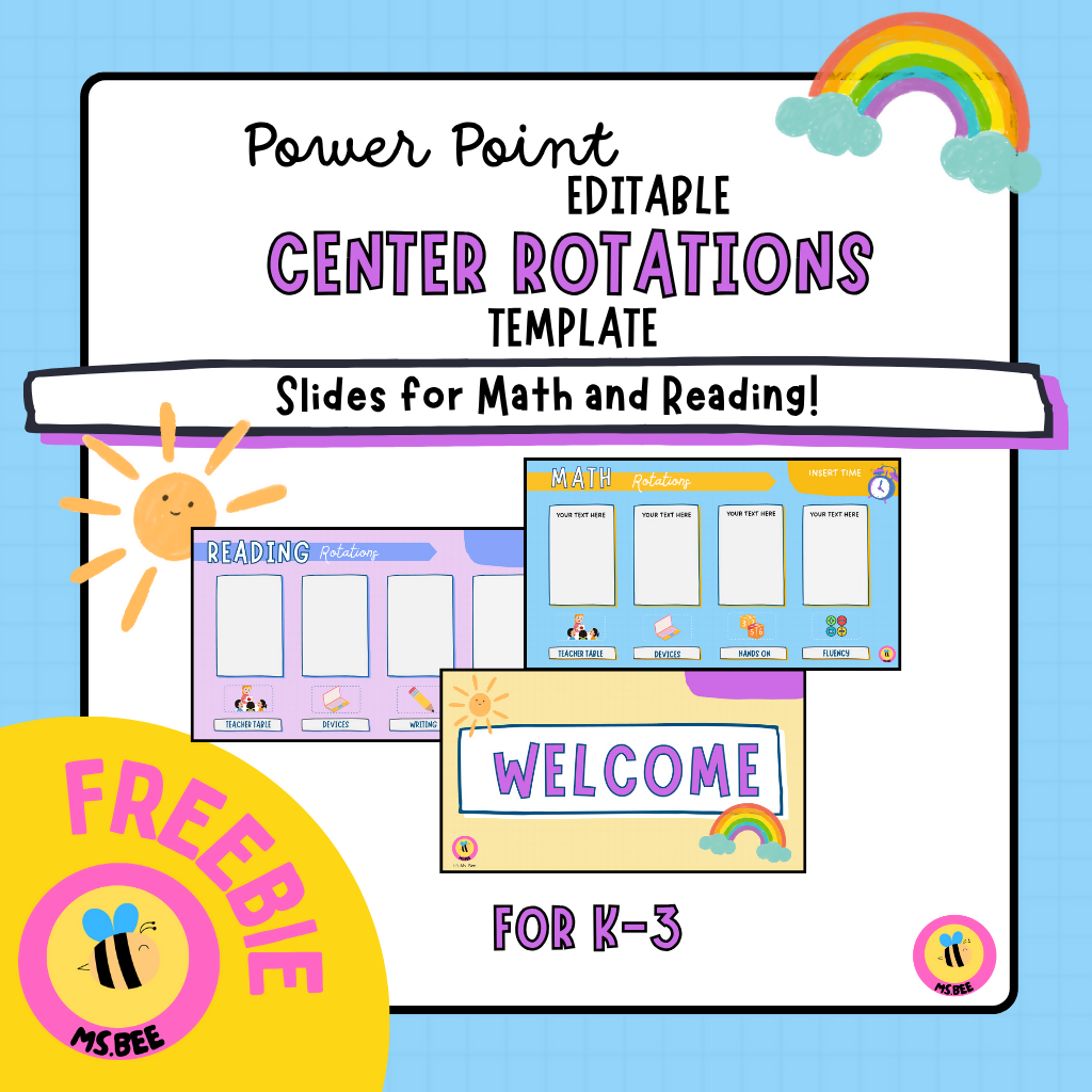Reading & Math Rotation Centers Slides | Editable PowerPoint Templates (Free!)