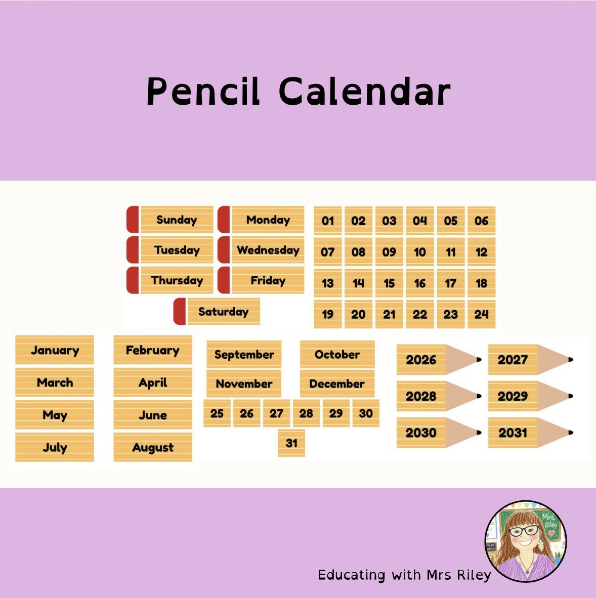 Pencil Flip Calendar