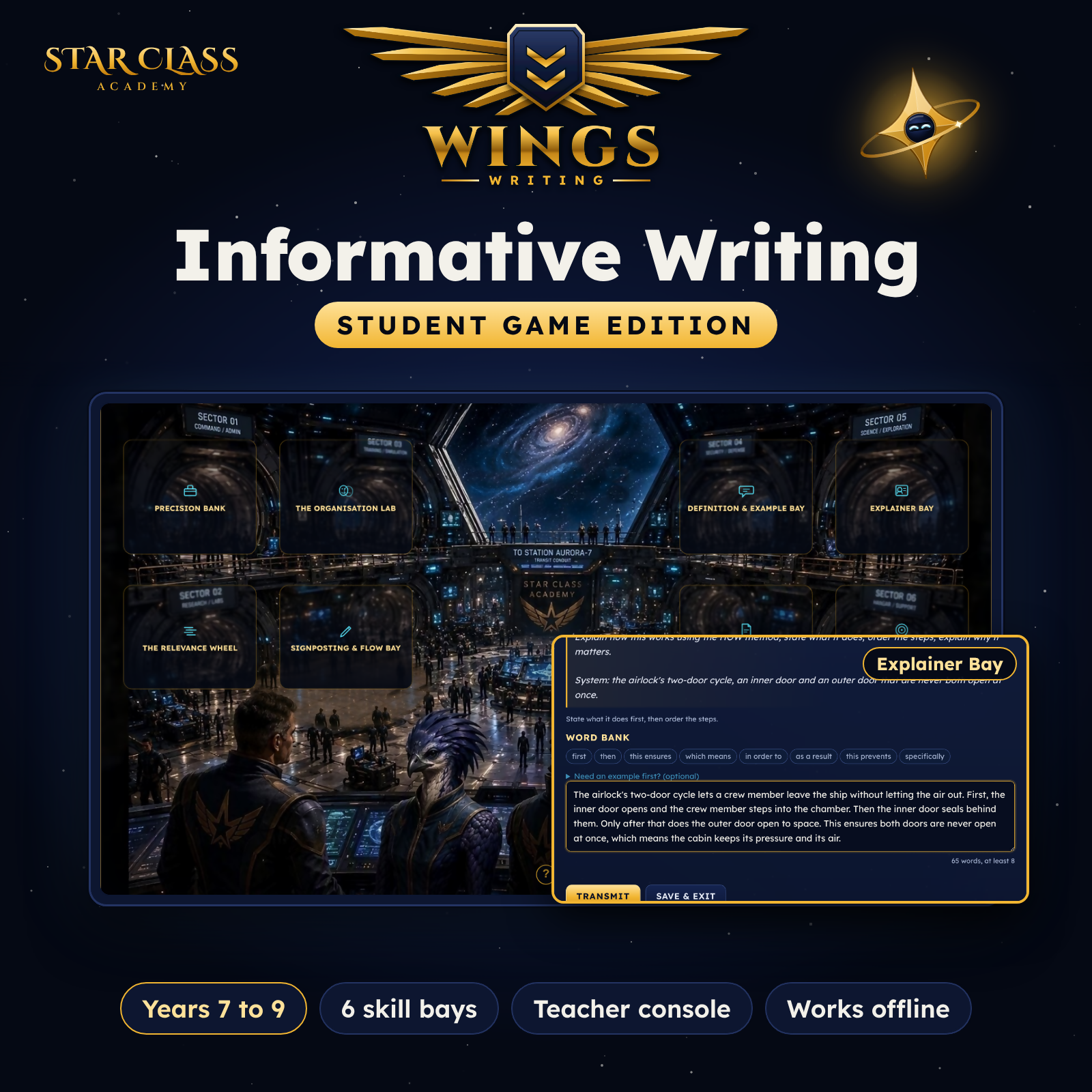 Wings: Informative & Explanatory Writing, Student Game Edition (Years 7 to 9)