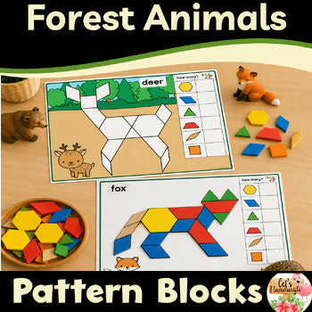 Forest Animals Pattern Block Mats | Printables Geometry 2D Shapes Kindergarten