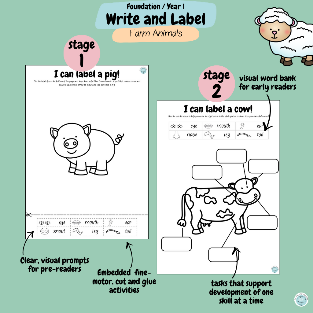 Foundation & Year 1 V9 Differentiated Information Writing - Farm Animals