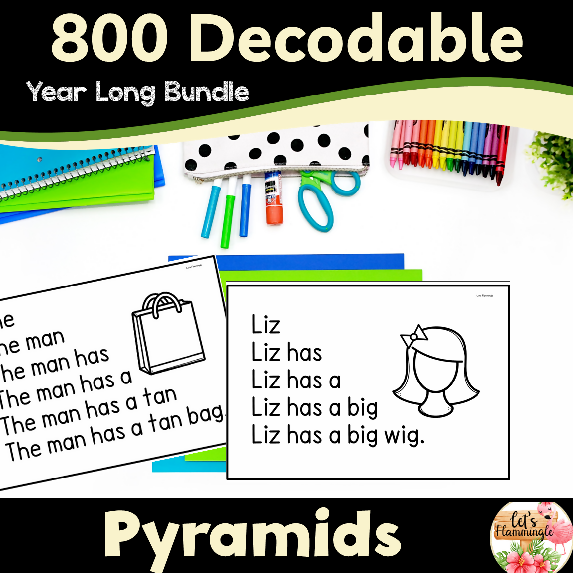 Bundle 800 Decodable Sentences Reading Fluency Pyramids |Phonics ladders