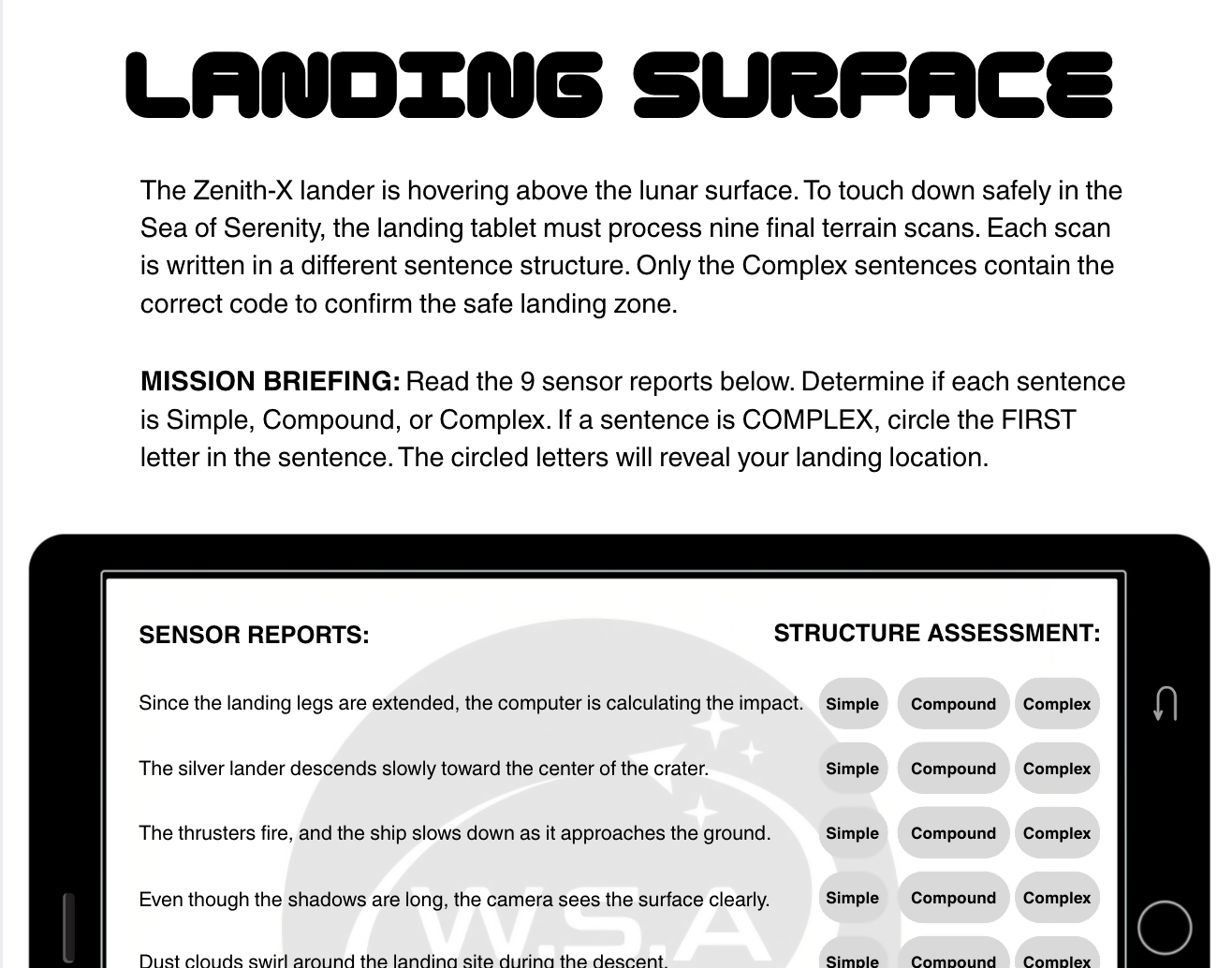 Mission to Space Grammar Puzzle Pack | English Activities | Years 5–6 | STEM Crossover