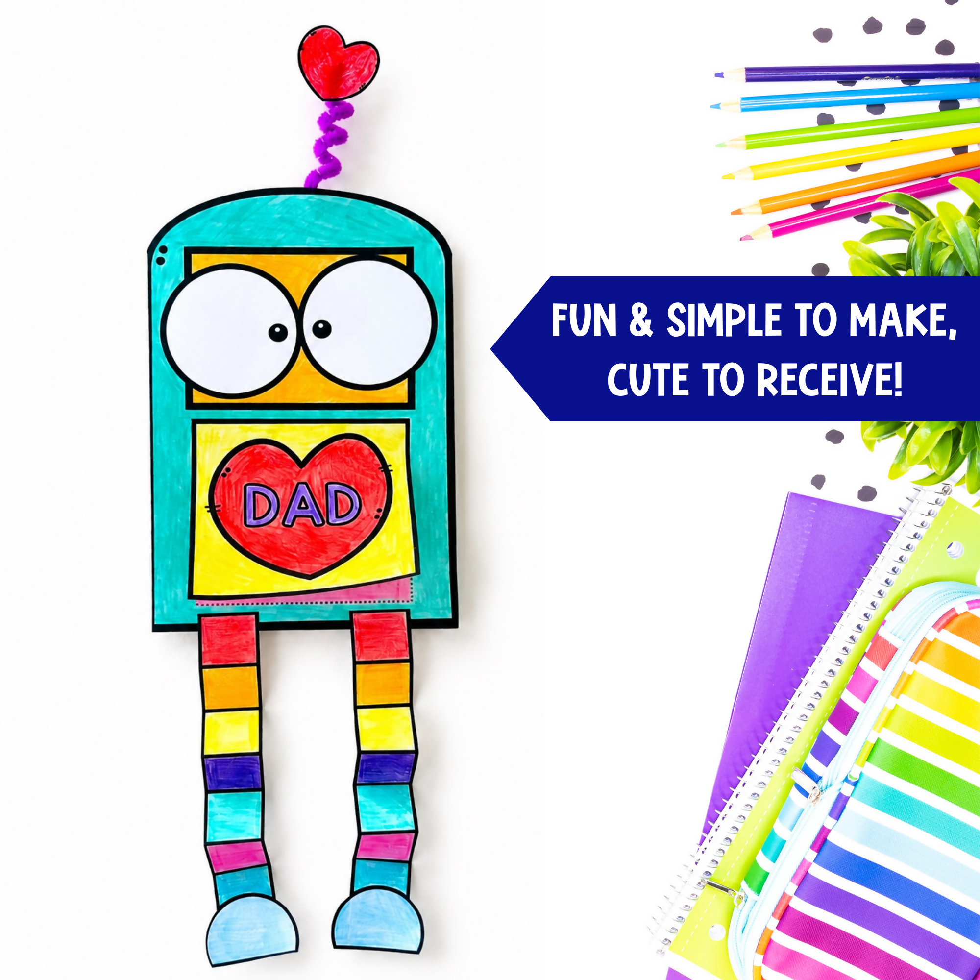 Inclusive Father's Day Robot Card Craft