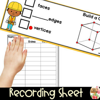 2D 3D Shapes Marshmallow Toothpick STEM Challenge Cards Geometry Review