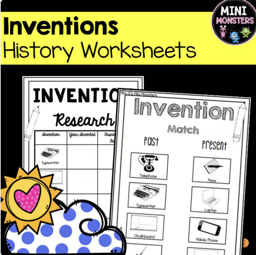 Inventions Worksheets, Timeline and Design Activities | Year 2 3 HASS Technologies