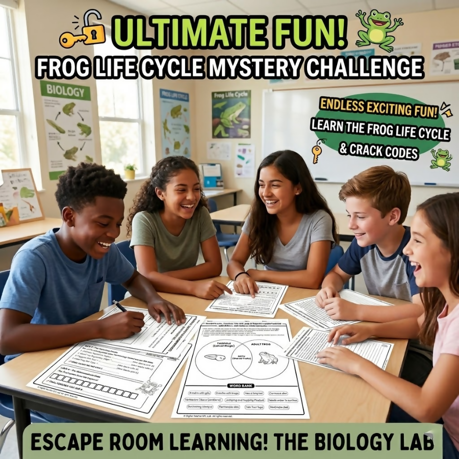 Frog Life Cycle Digital Escape Room Middle School