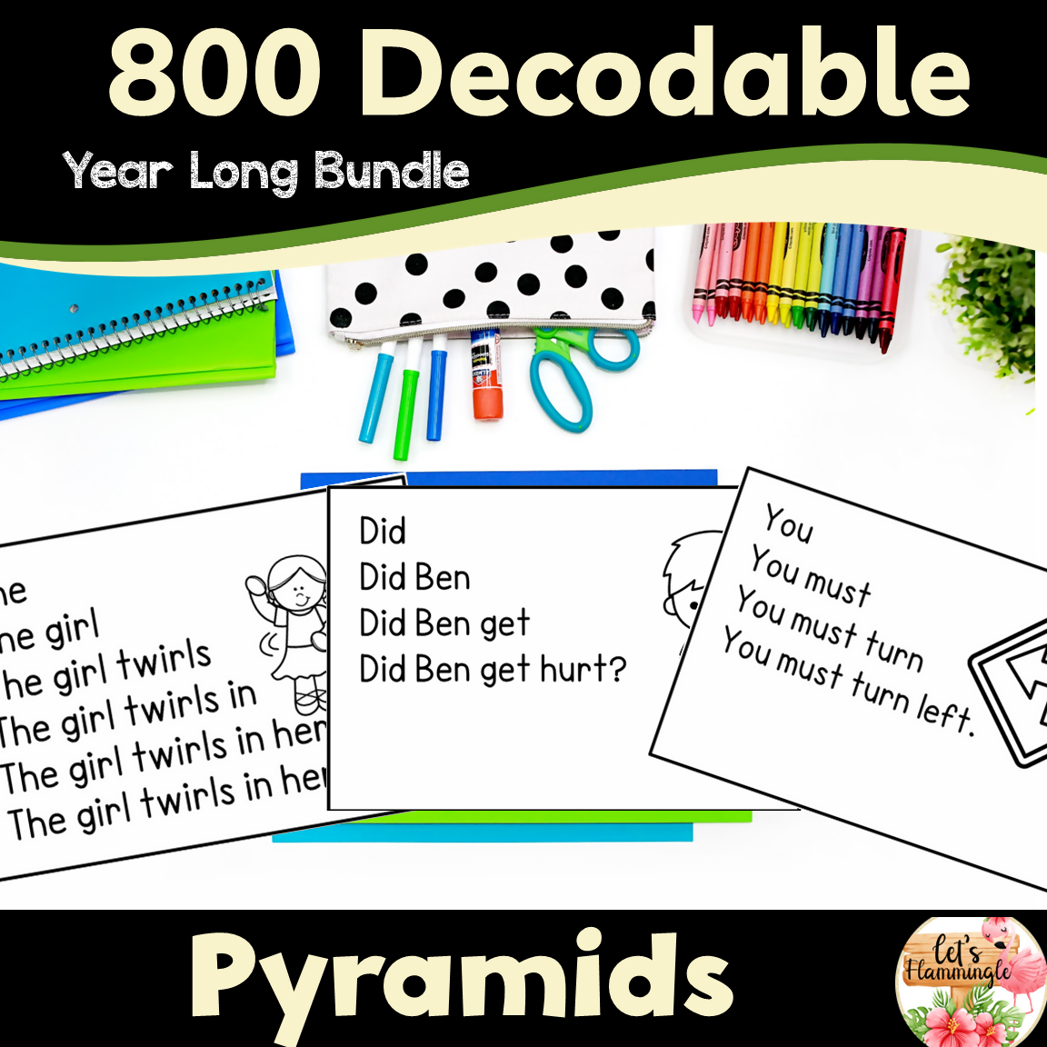 Bundle 800 Decodable Sentences Reading Fluency Pyramids |Phonics ladders