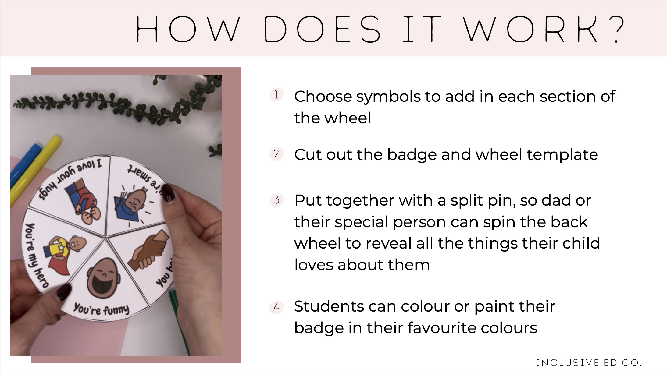 Father's Day Craft | Editable Dad Badge Spinner | Inclusive Visual Support Activity