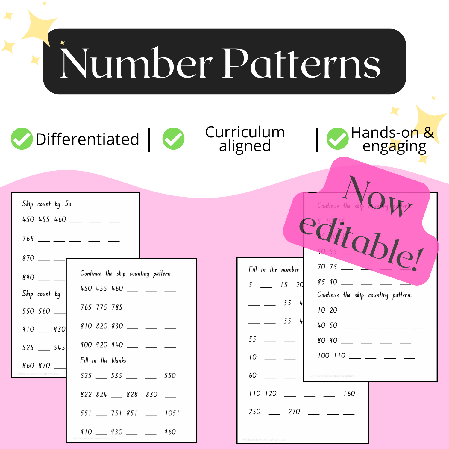Skip Counting by 5s & 10s (Including Hundreds) | Maths Number Skills Worksheet | Year 1-2 |