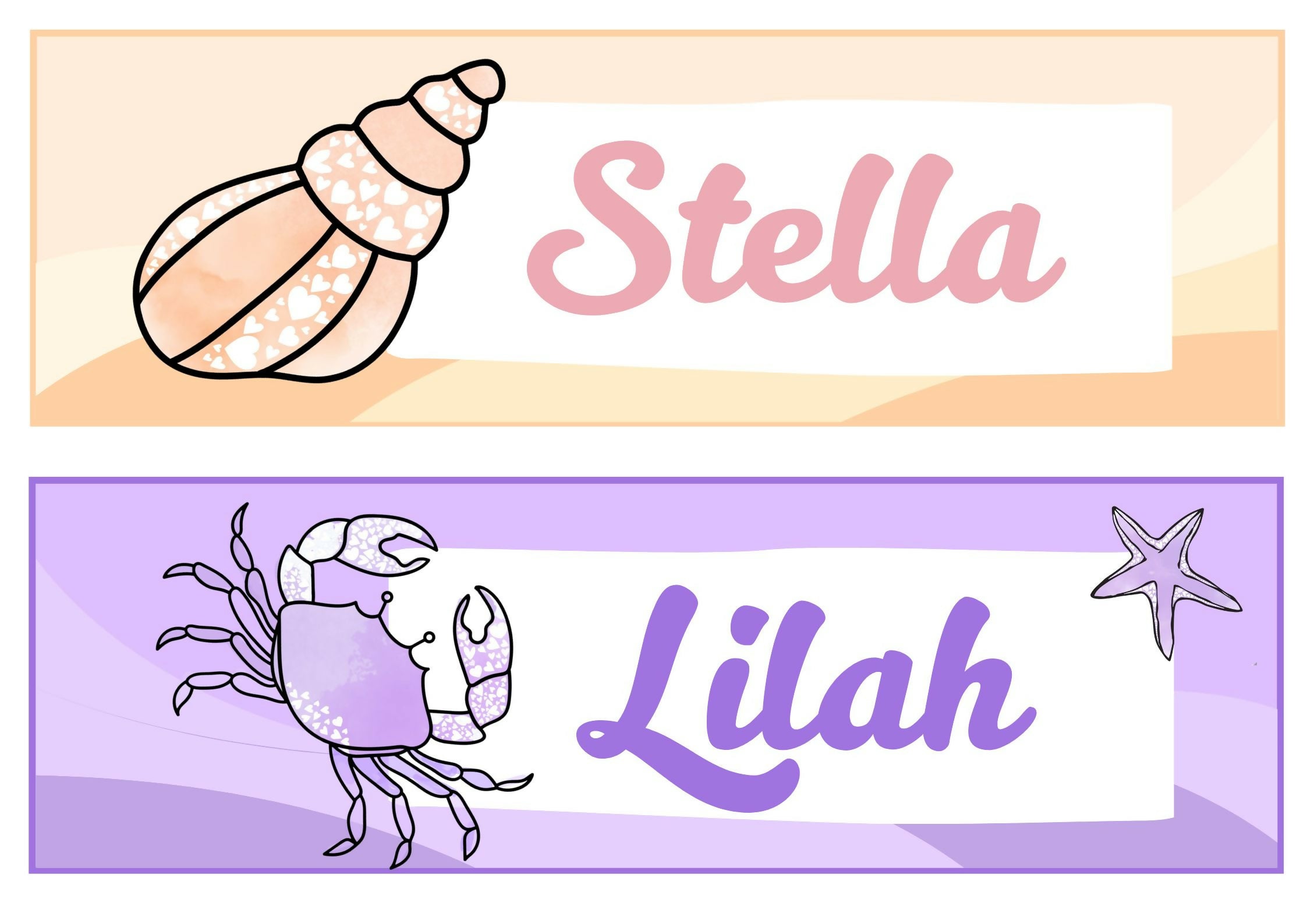 Student Name Labels - Sweet Tides Pastel Ocean
