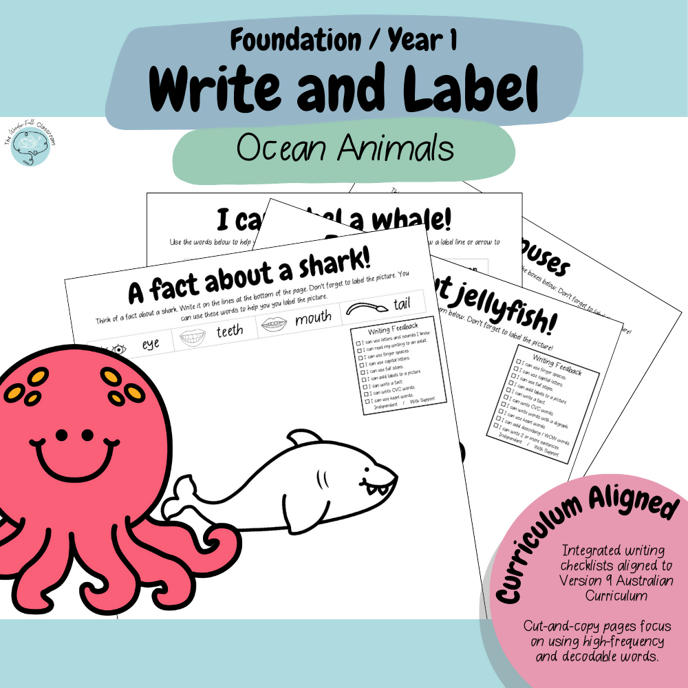 Foundation & Year 1 V9 Differentiated Information Writing - Ocean Animals