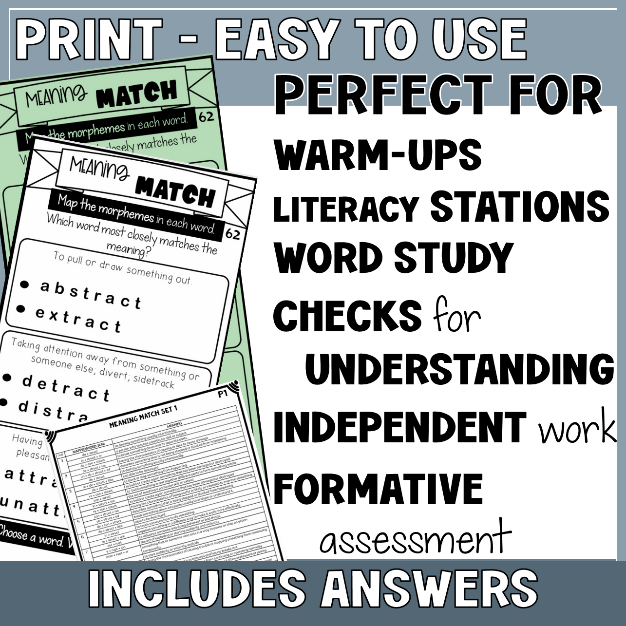 MORPHOLOGY ACTIVITY | LATIN ROOT | YEAR 4 - 6
