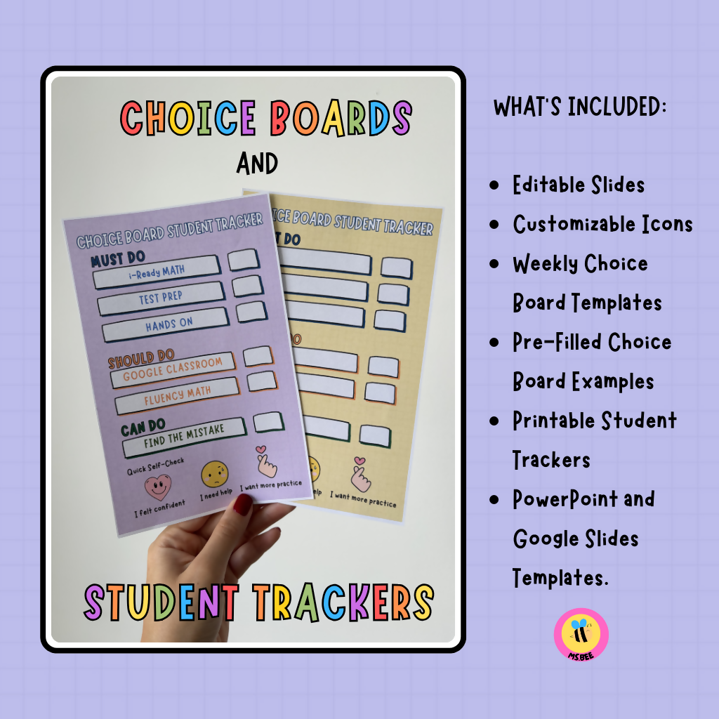 Editable Choice Board Templates and Rotations | PowerPoint & GoogleSlides