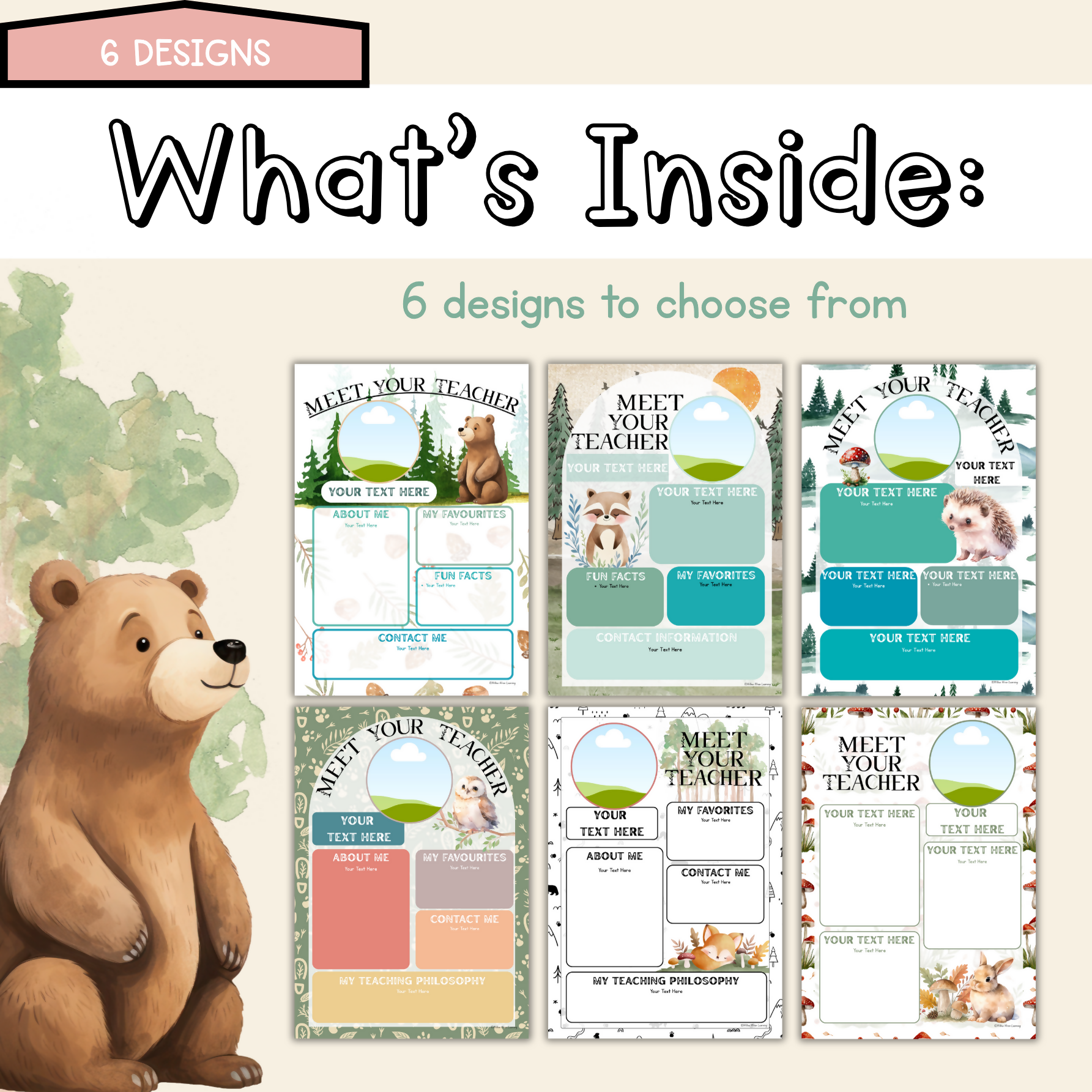 Forest Friends Meet the Teacher | Editable Back to School Decor Woodlands