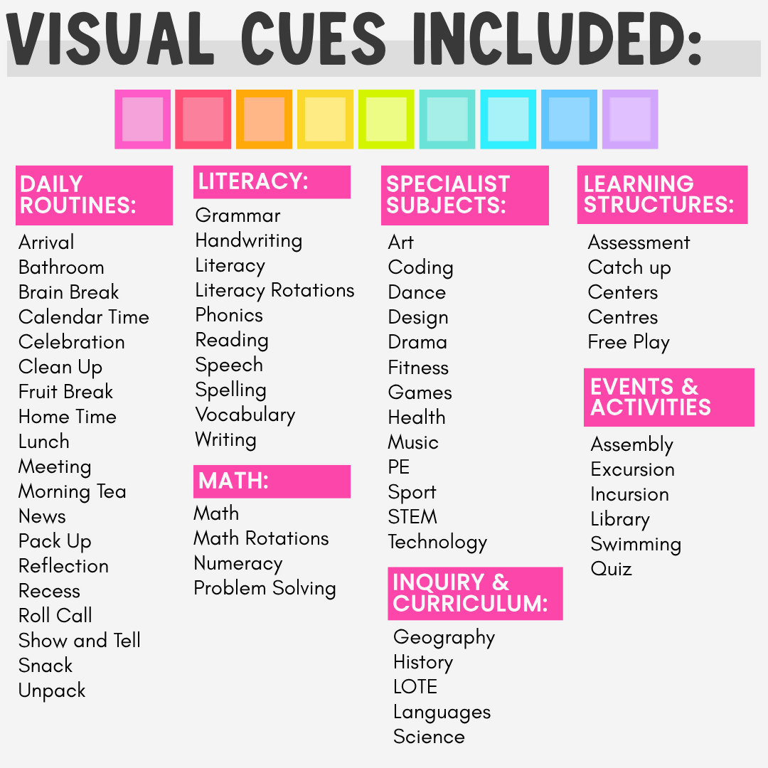 Classroom Schedule Cards | Editable Visual Timetable & Daily Routine Display