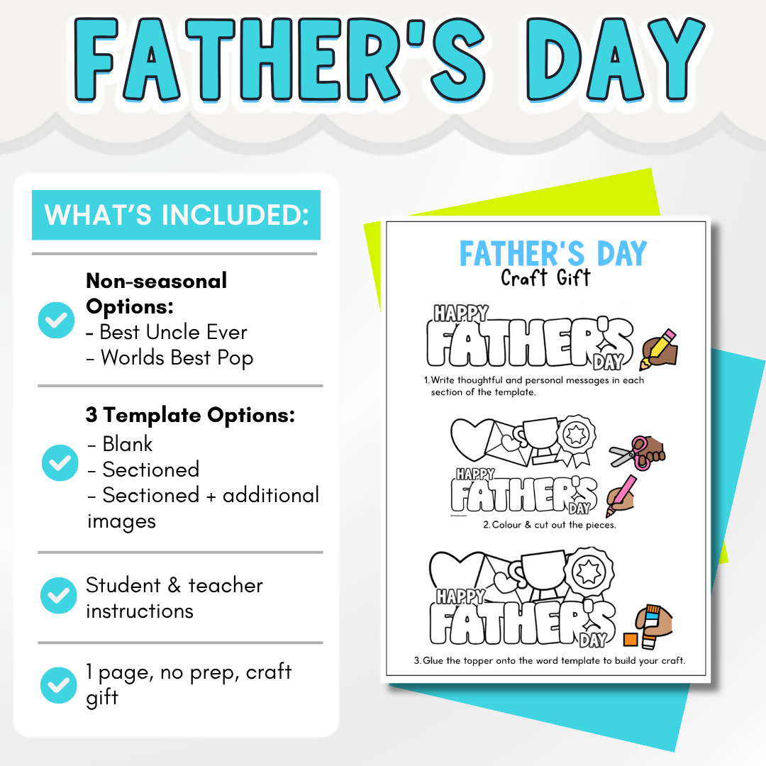 Fathers Day Craft Gift I Pop & Grandad Questionnaire Writing Prompt Activity