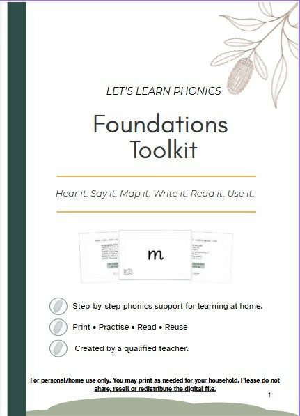 Phonics Foundations Toolkit | Levels 1–4 | Early Reading & Spelling