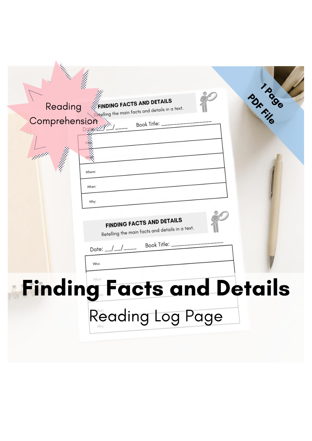 Finding Facts and Details Reading Log (1 Page)