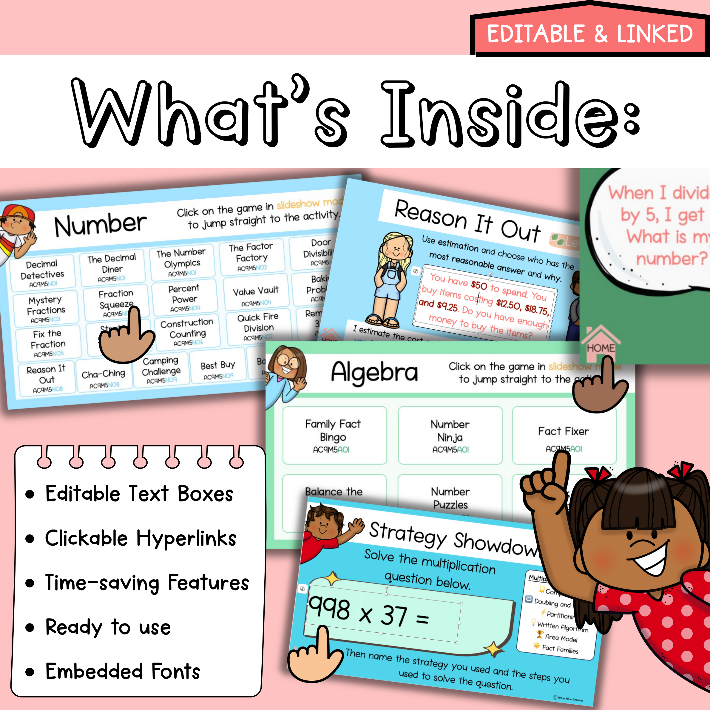 Year 5 Editable Maths Warm Ups I GROWING BUNDLE I Australian Curriculum V9