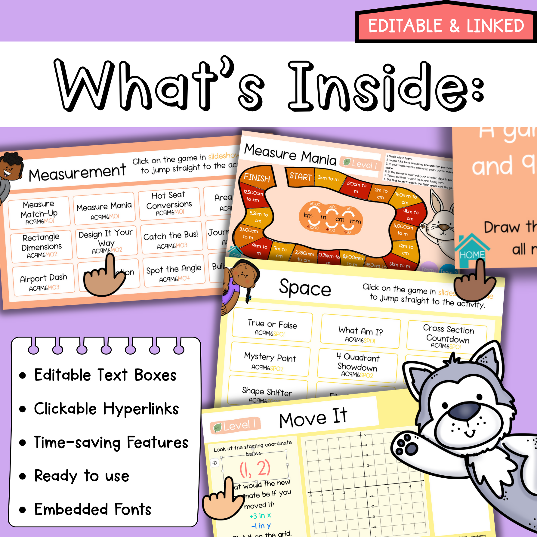 Year 6 Editable Maths Warm Ups I Measurement & Space I Australian Curriculum V9