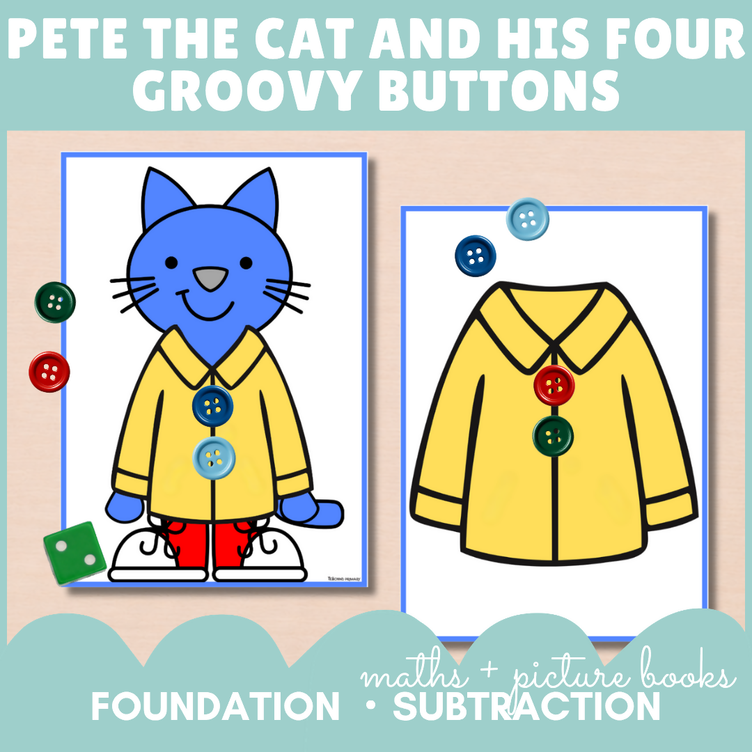 Pete the Cat Button Subtraction Mats | Australian Curriculum Foundation