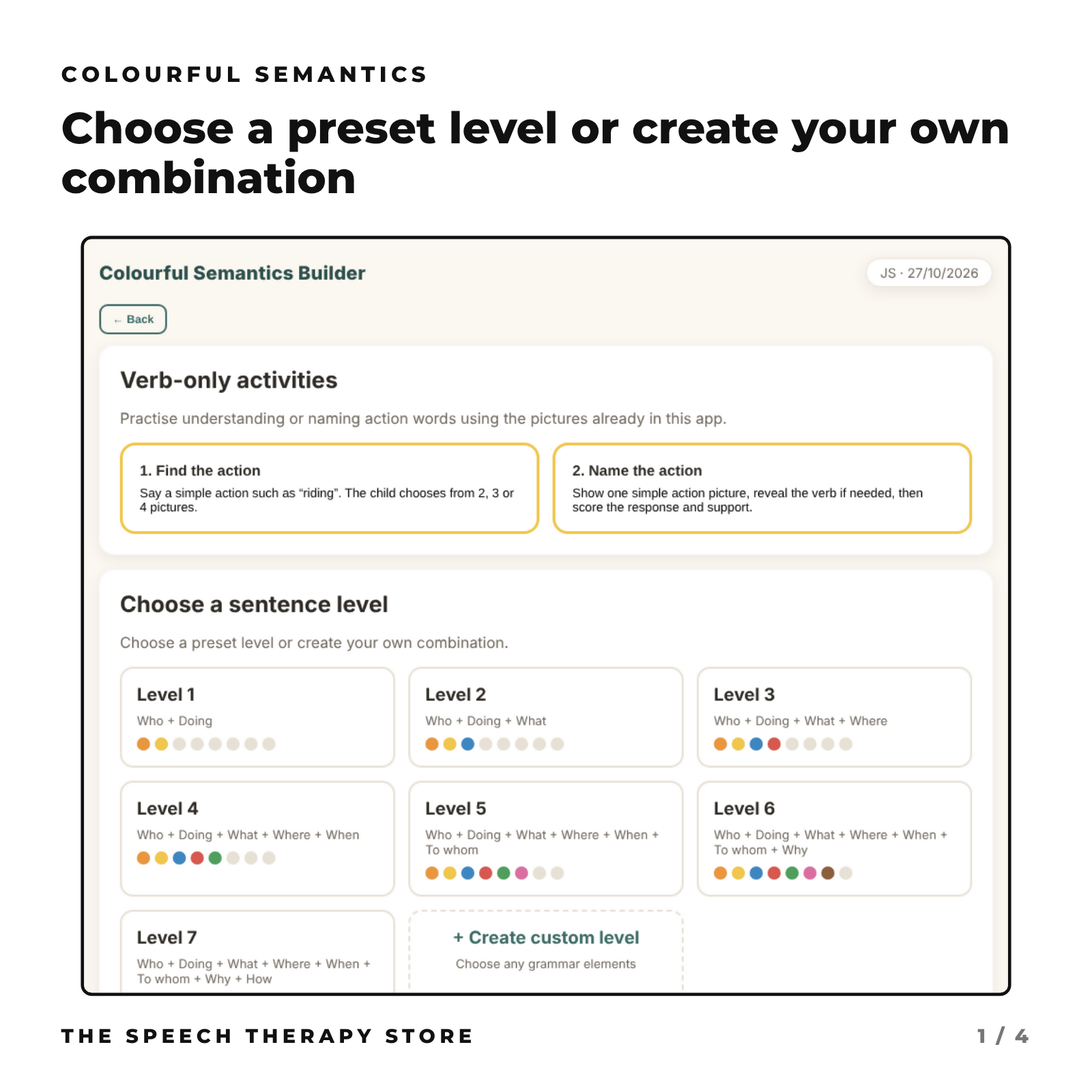 Digital Colourful Semantics | 7 Levels | Support Sentence Building