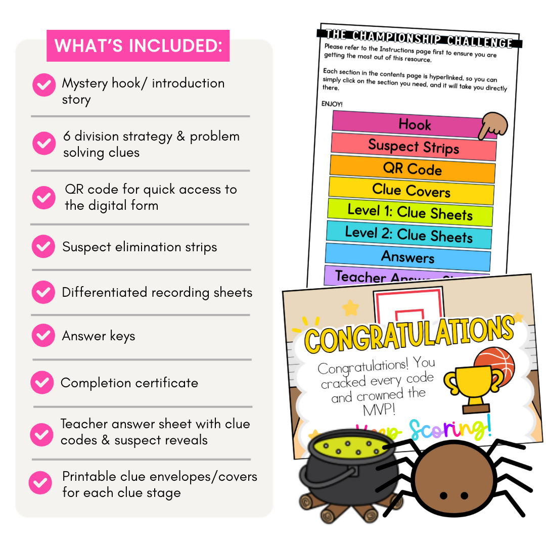 Halloween Maths Escape Room for Years 3–4 | Maths Logic Puzzles, Problem-Solving Challenges & Halloween Classroom Activities
