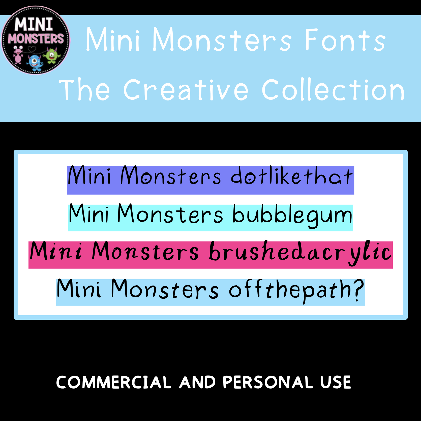 Creative Classroom Fonts | The Creative Collection | 5 Original Hand-Made Artsy Fonts | OTF + TTF Commercial Use