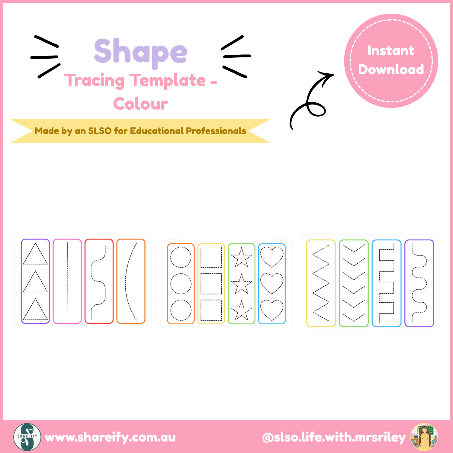 Shape Tracing Template - Colour
