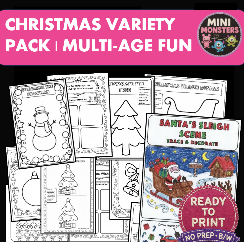 Year 1 Year 2 Christmas No Prep Activities Booklet Colouring Drawing Symmetry