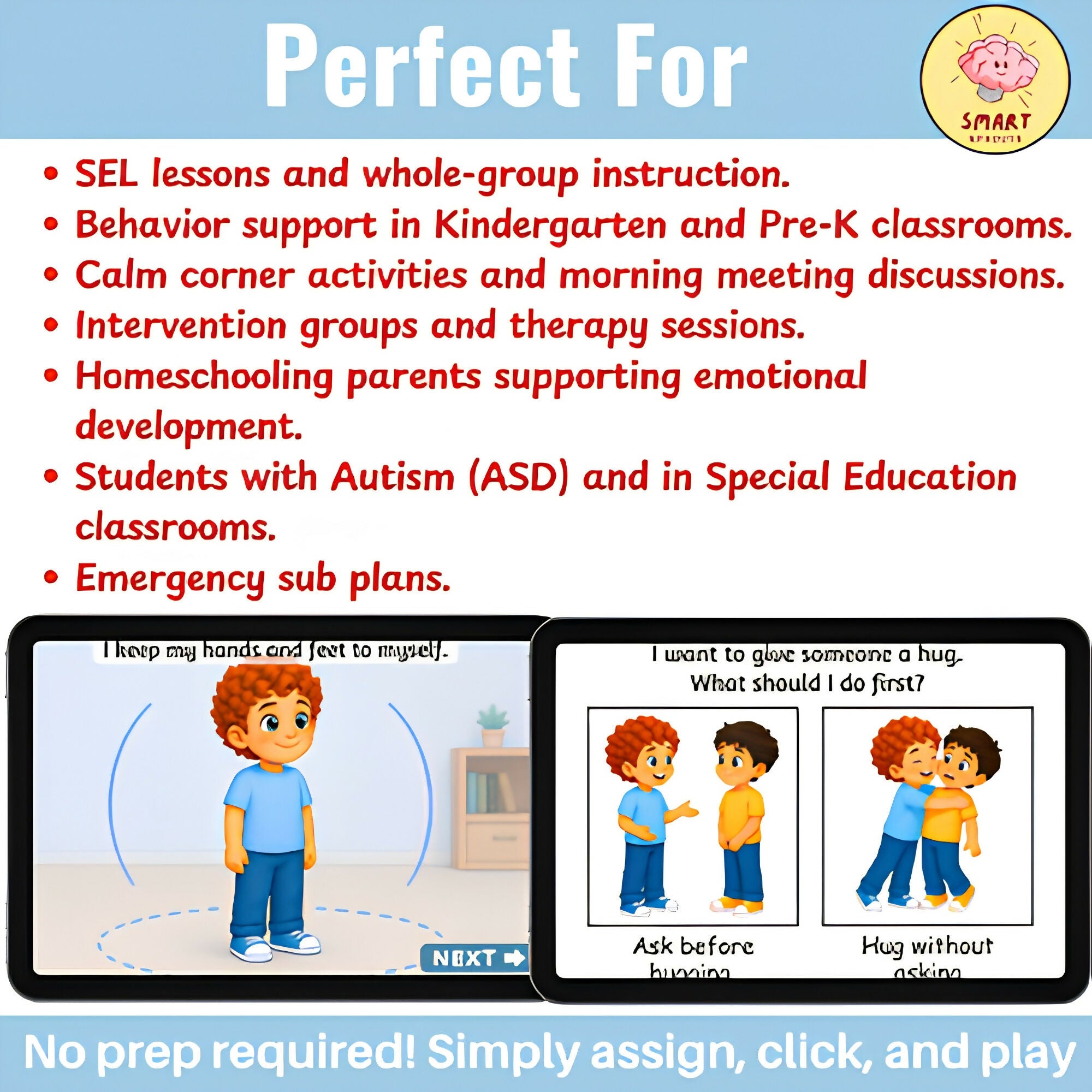 Personal Space & Keeping My Hands to Myself Social story Boom cards PreK, Autism