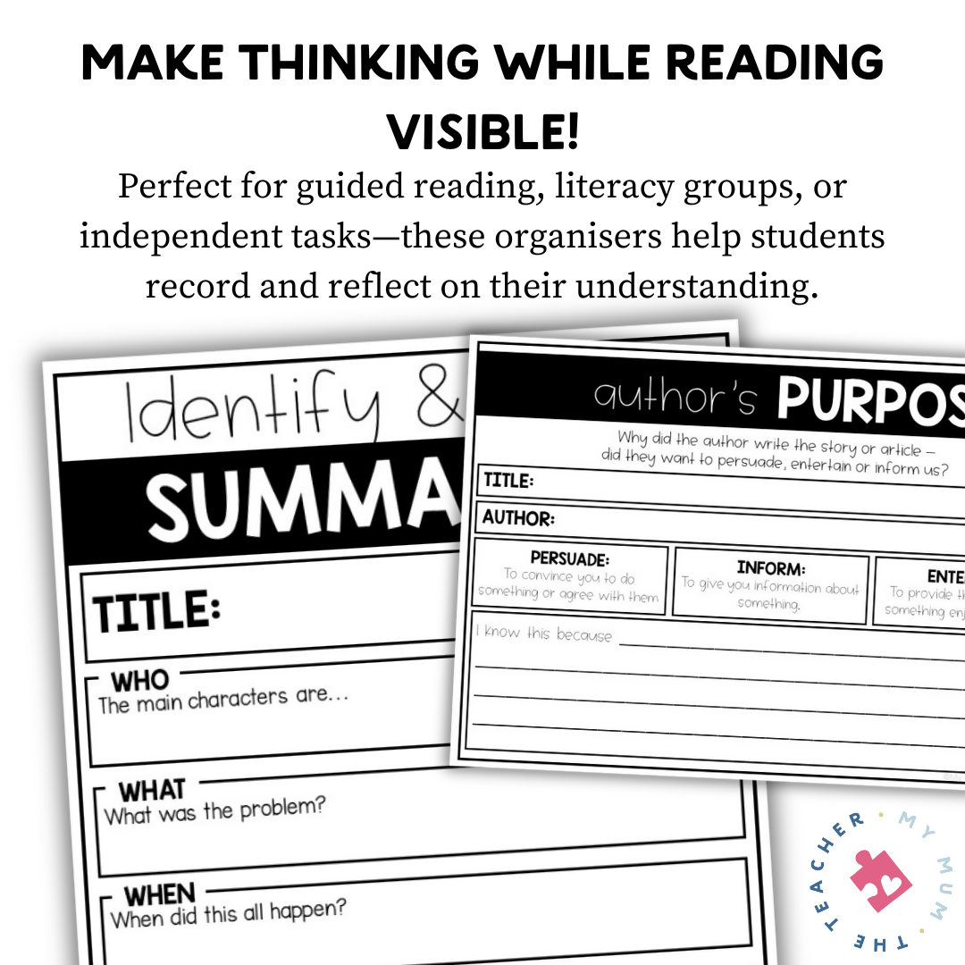 Reading Comprehension Strategy Graphic Organisers | English Classroom