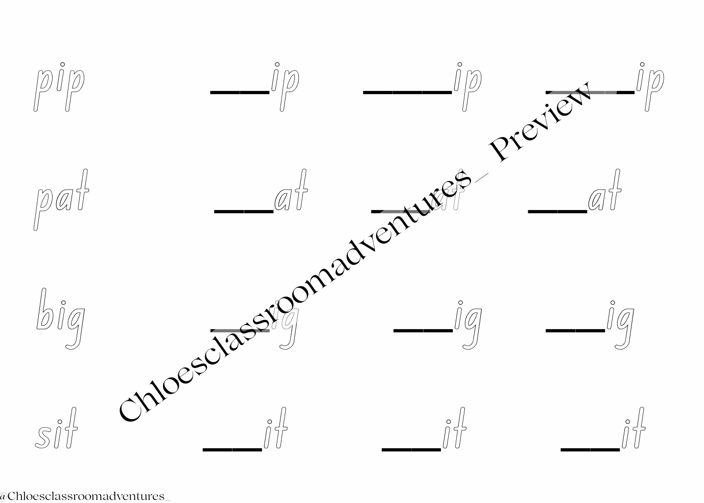 CVC Word Family Worksheets | EDITABLE