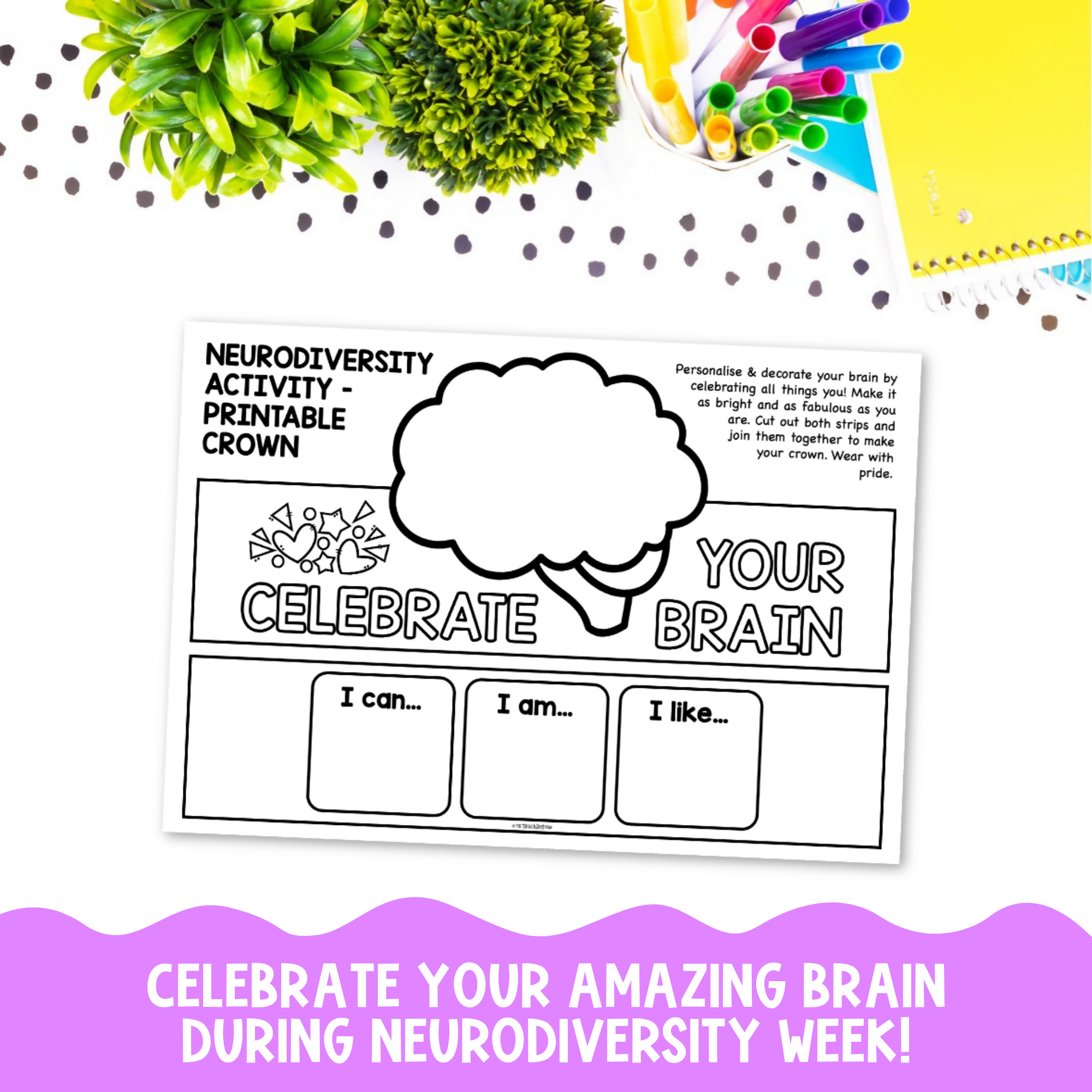 Neurodiversity Week Craft Activity | Celebrate Your Brain Crown