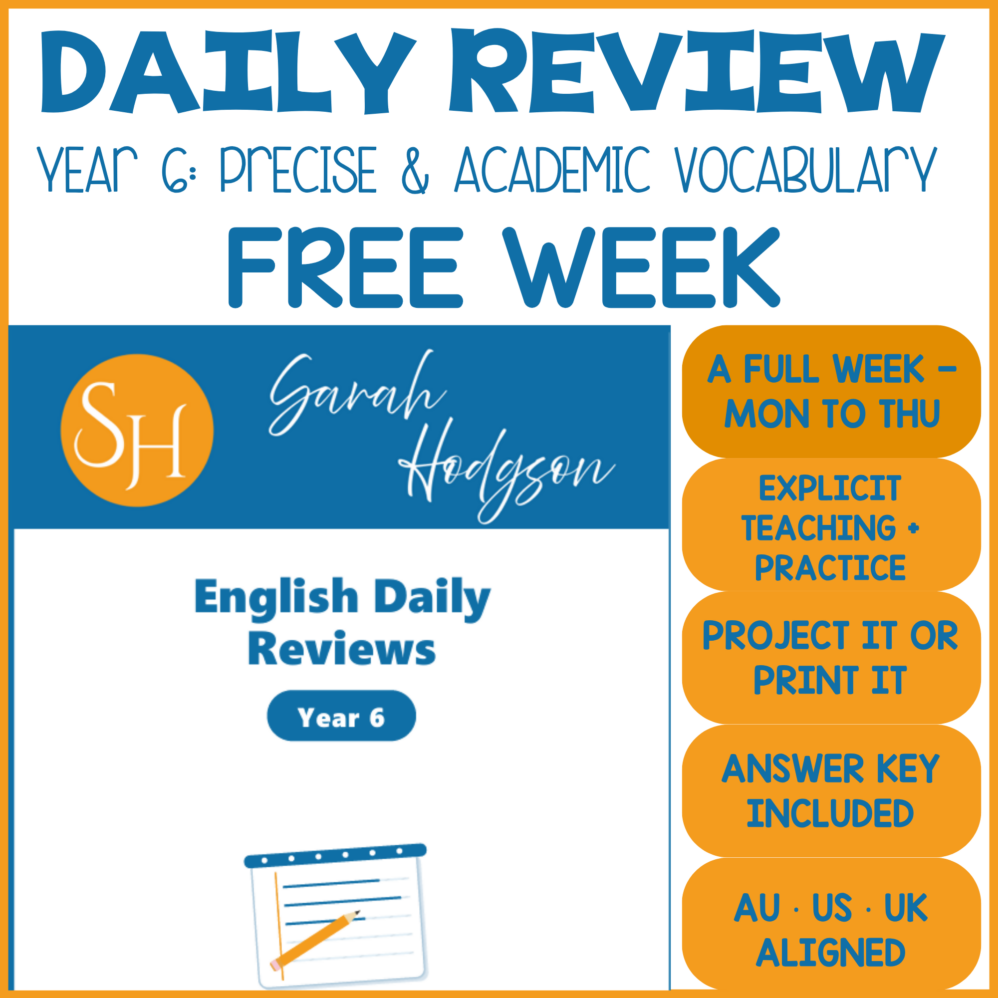 Year 6 English Daily Reviews | FREE Week | Set 4: Vocabulary & Word Meaning
