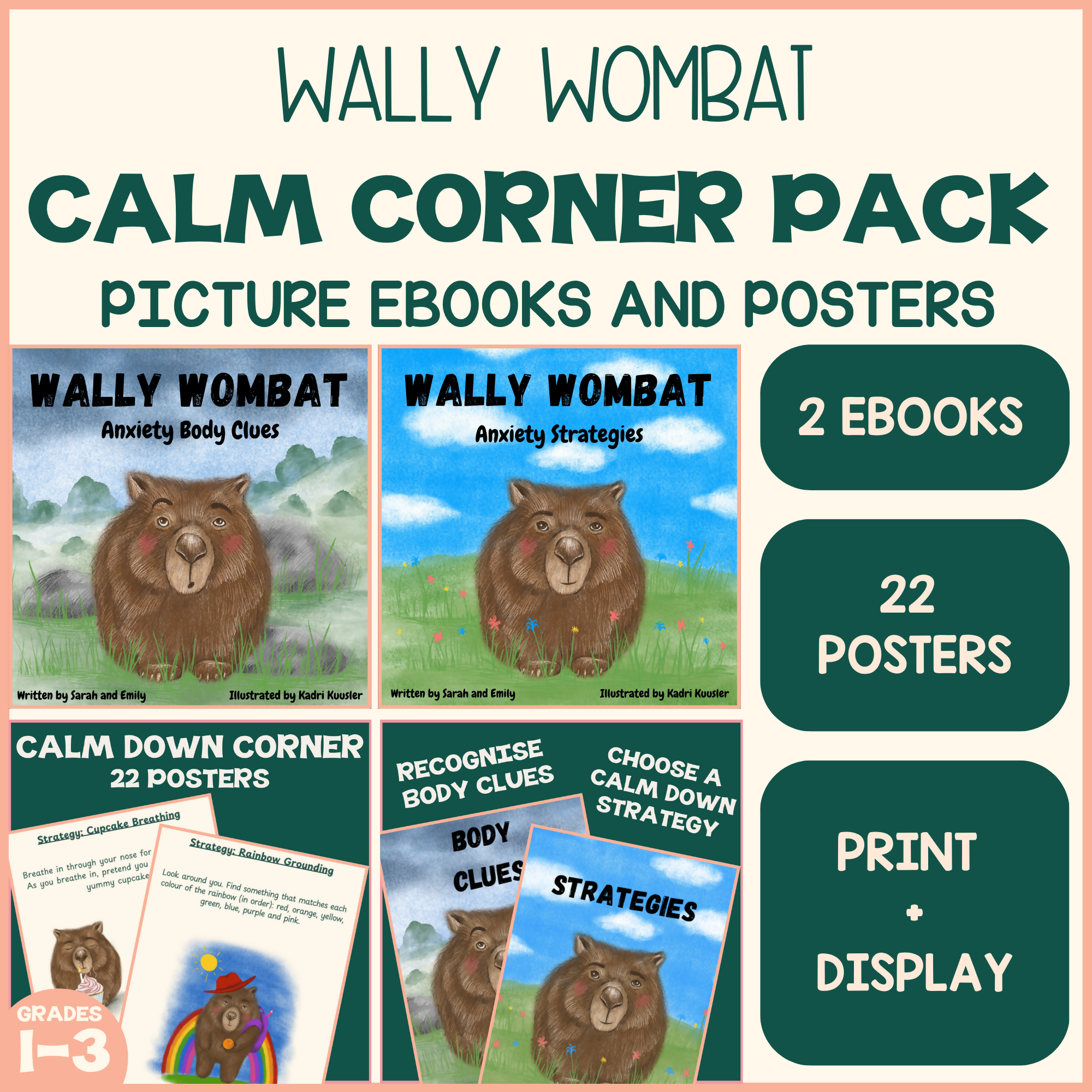 Wally Wombat Calm Corner Pack: Two Picture eBooks and 22 Calm Down Posters