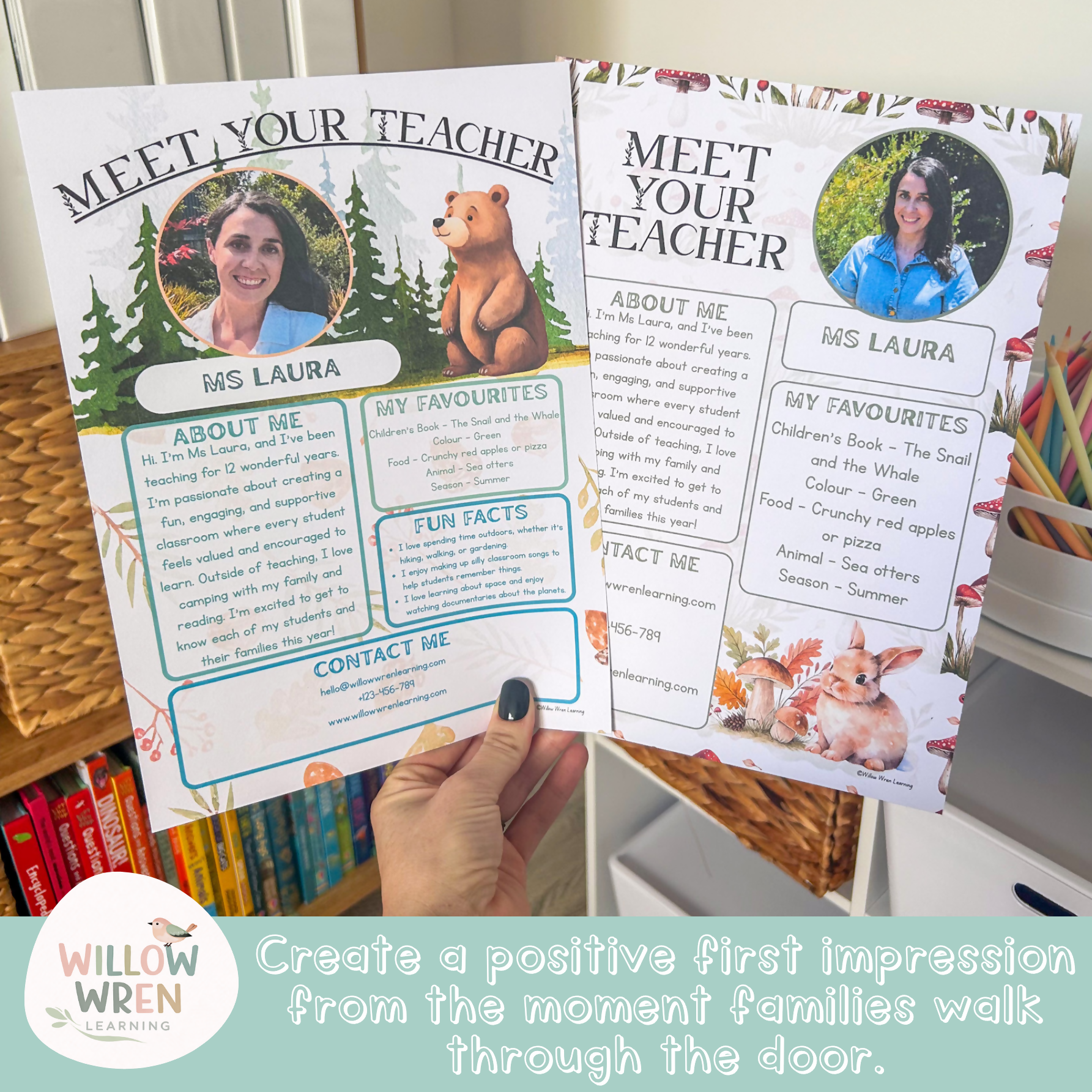 Forest Friends Meet the Teacher | Editable Back to School Decor Woodlands