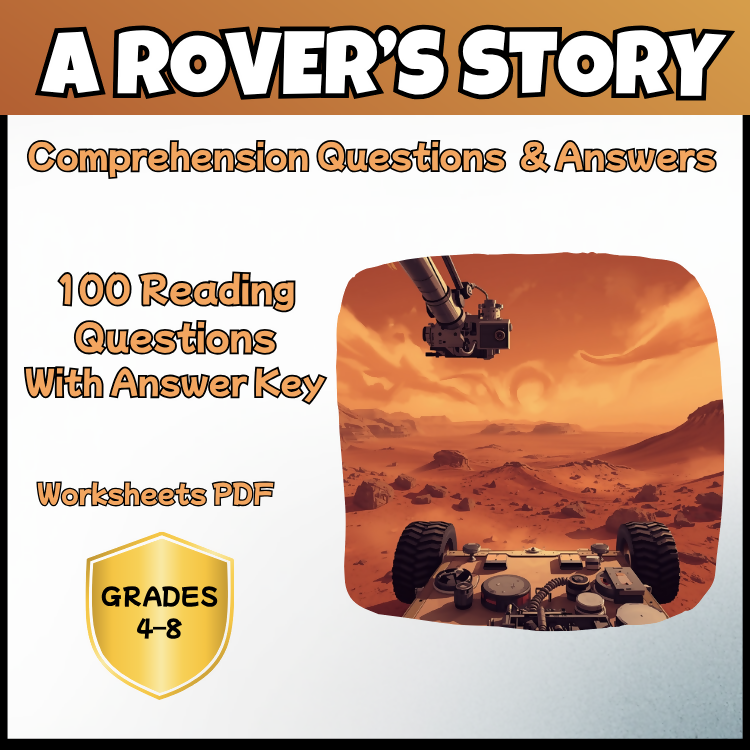 A Rover’s Story Comprehension Questions and Answer Key PDF | Jasmine Warga Novel Worksheets for Grades 4–6