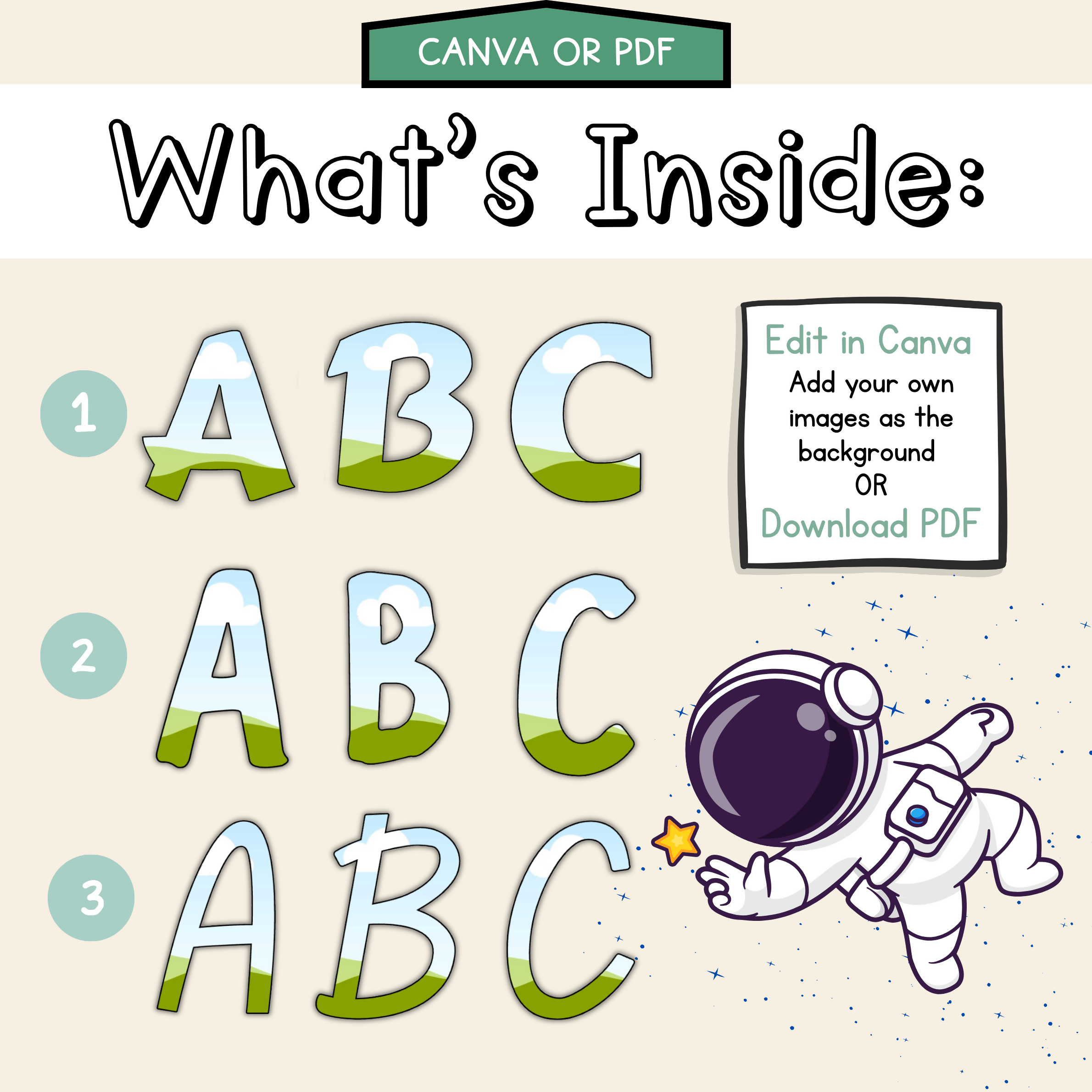 Galaxy Dreams Bulletin Board Letters | Editable Lettering Pack Decor Space