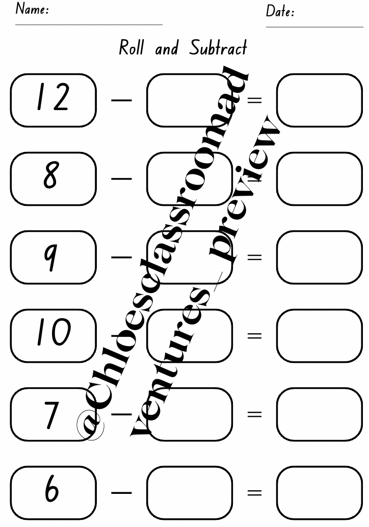 Roll and Add & Subtract Worksheets (Dice Maths Activity/Game) | Now Improved