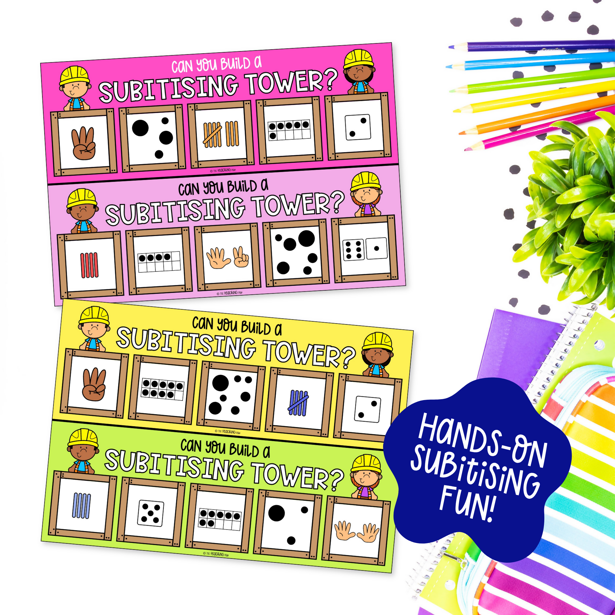 Subitising Tower Build Activity | Subitizing to 10 | Hands-On Math Centres