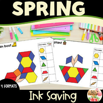 Spring Pattern Block Mats Puzzles Templates Kindergarten Printable Shapes