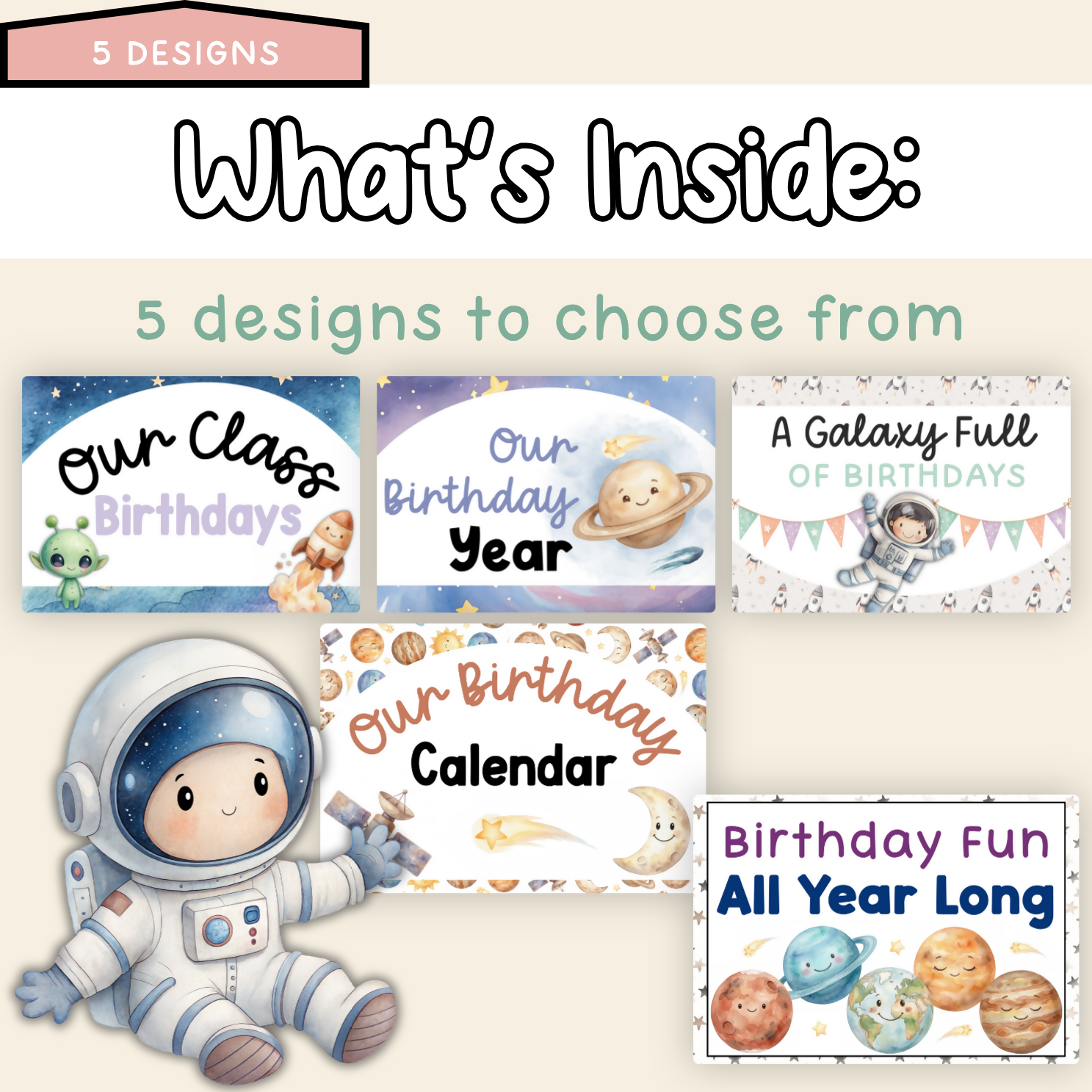 Galaxy Dreams Birthday Board | Editable Birthday Pack Decor Space