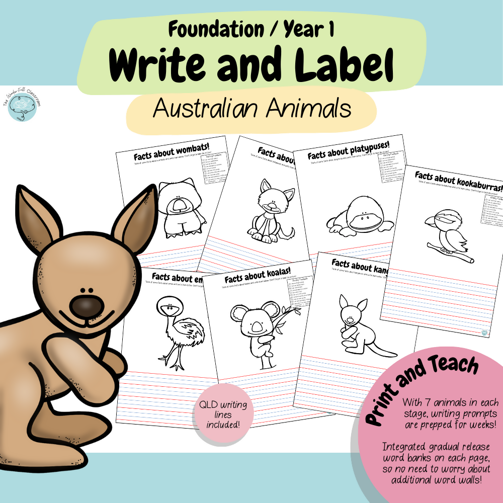 Foundation & Year 1 V9 Differentiated Information Writing - Australian Animals