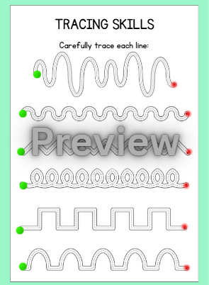 Tracing Skill Worksheet- fine motor and pre-writing practice