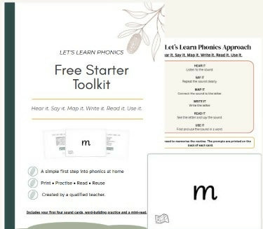 FREE Let’s Learn Phonics Starter Kit | Phonics Flashcards + Early Reading Activities